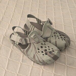 Chaco Breathable Green and Gray Water Shoes with Sturdy Sole